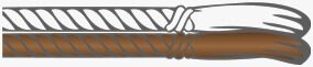 Crua / Marrom corda — doubled rope cord with knot and tassels