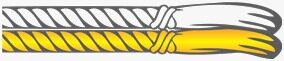 Crua / Amarela corda — doubled rope cord with knot and tassels