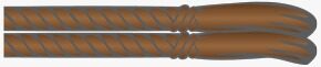 Marrom corda — doubled rope cord with knot and tassels