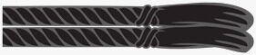 Preta corda — doubled rope cord with knot and tassels