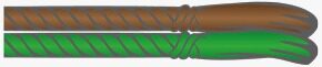 Marrom / Verde corda — doubled rope cord with knot and tassels