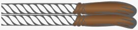 Ponta Marrom corda — doubled rope cord with knot and tassels