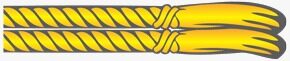 Amarela corda — doubled rope cord with knot and tassels