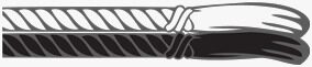 Crua / Preta corda — doubled rope cord with knot and tassels