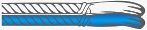 Crua / Azul corda — doubled rope cord with knot and tassels