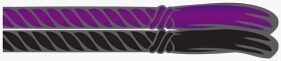 Roxa / Preta corda — doubled rope cord with knot and tassels