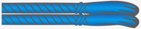 Azul corda — doubled rope cord with knot and tassels