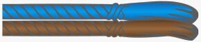 Azul / Marrom corda — doubled rope cord with knot and tassels