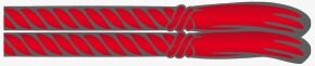 Vermelha corda — doubled rope cord with knot and tassels