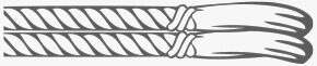 Crua corda — doubled rope cord with knot and tassels